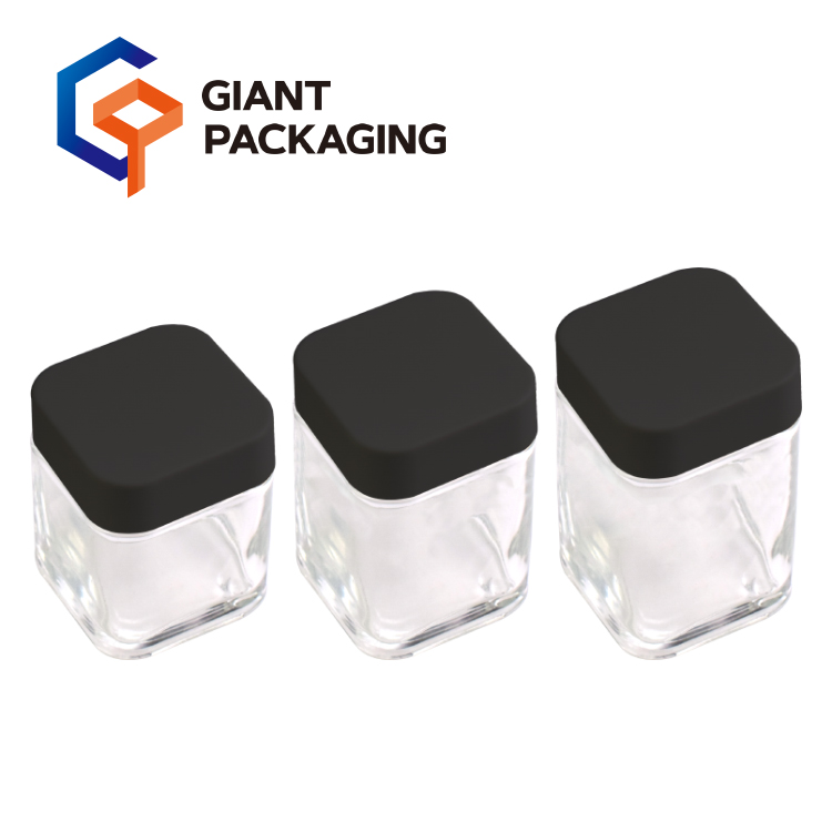 Square Clear Child Resistant Glass Jar picture