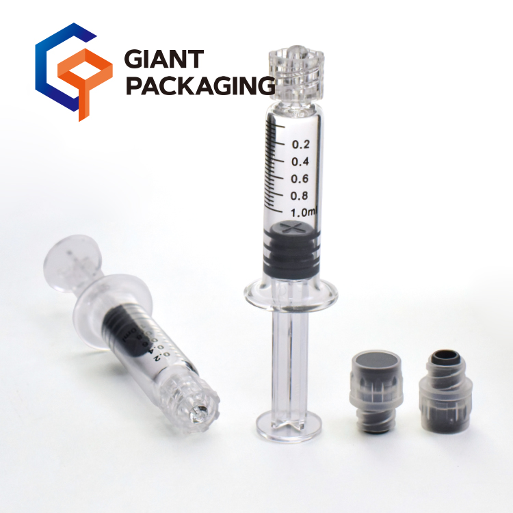 Custom 1ml clear glass syringe with luer lock cbd oil syringes with print scale picture